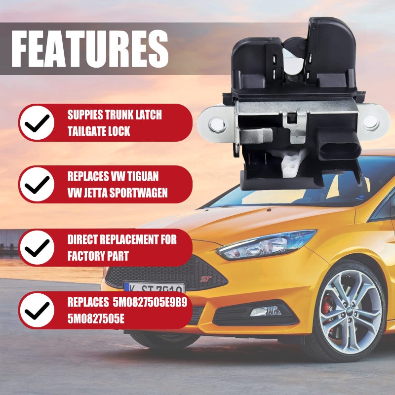 FEXON Trunk Latch Tailgate Lock Compatible with VW Jetta Sportwagen 2010-2014, Volkswagen Tiguan 2008-2017 Replaces 5M0827505E - Image 2